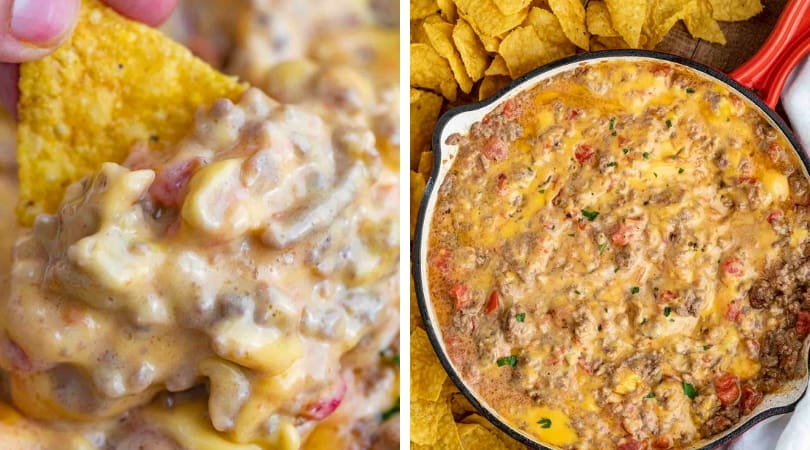 Cheesy Beef Rotel Dip Dinner Then Dessert