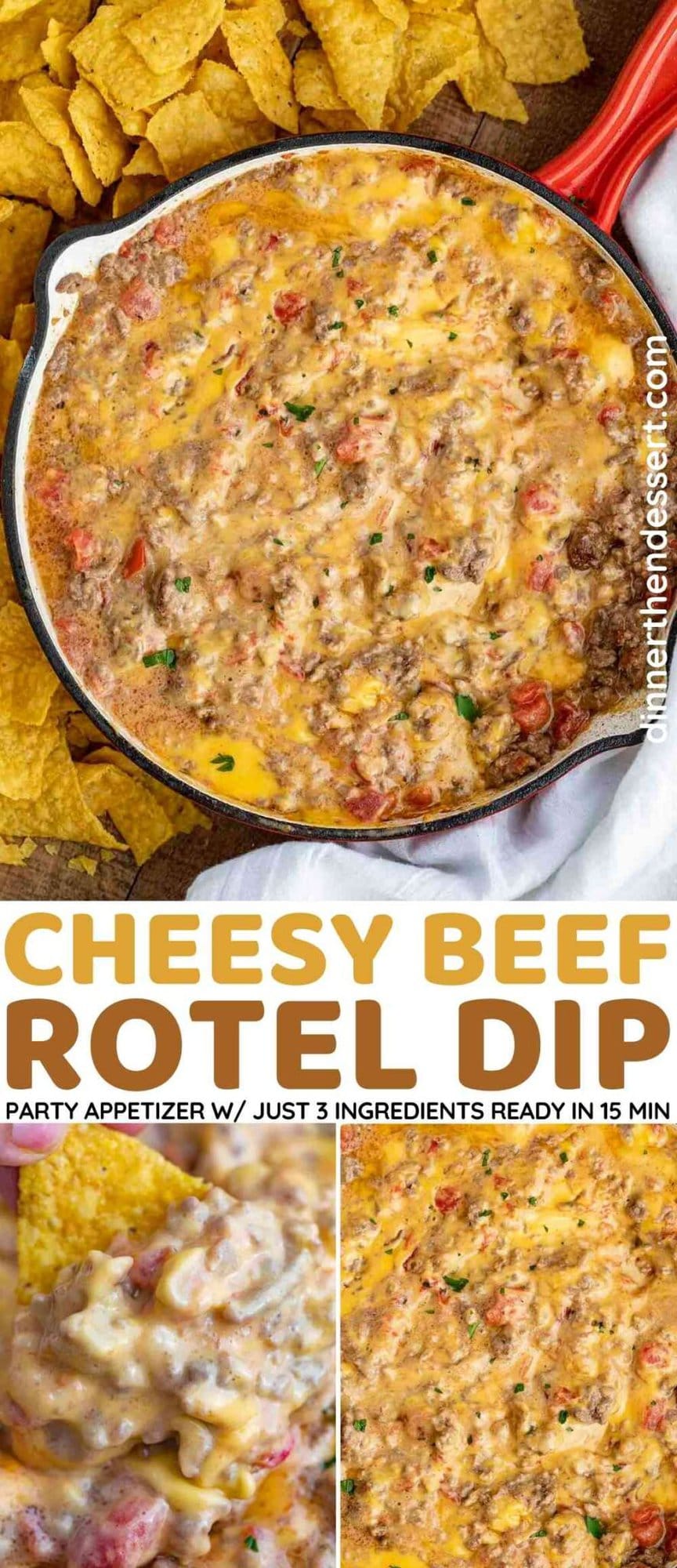 Cheesy Beef Rotel Dip Dinner, then Dessert