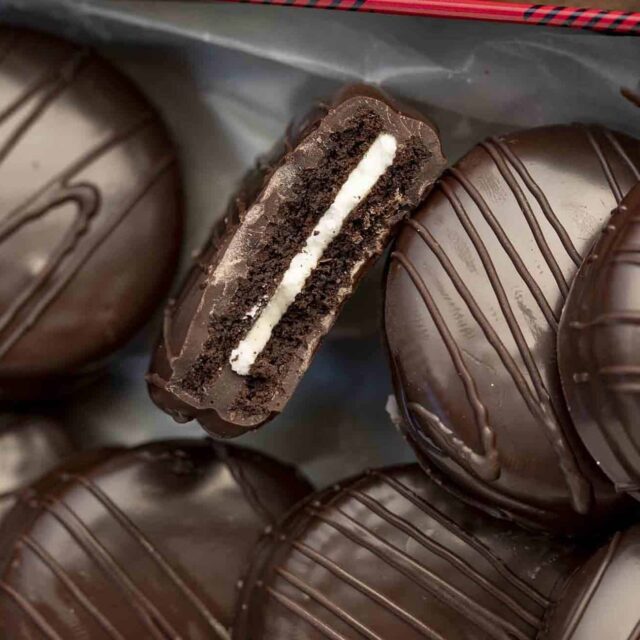 cookies covered in chocolate