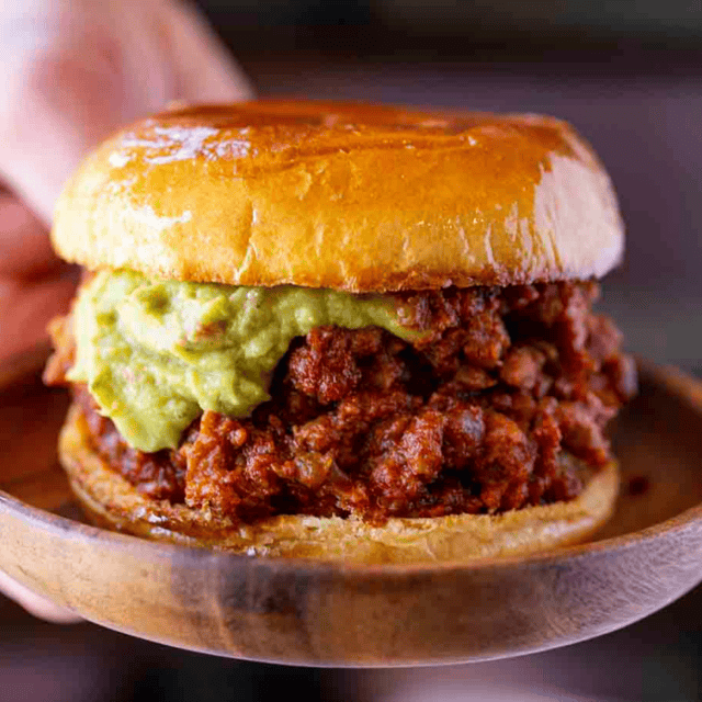 Closeup of sandwich on plate