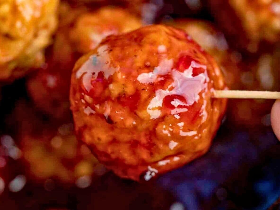 Meatball on a toothpick