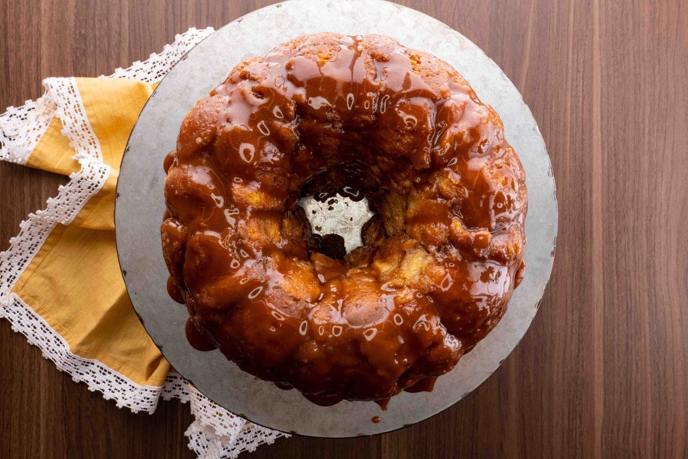 Monkey Bread on cake stand