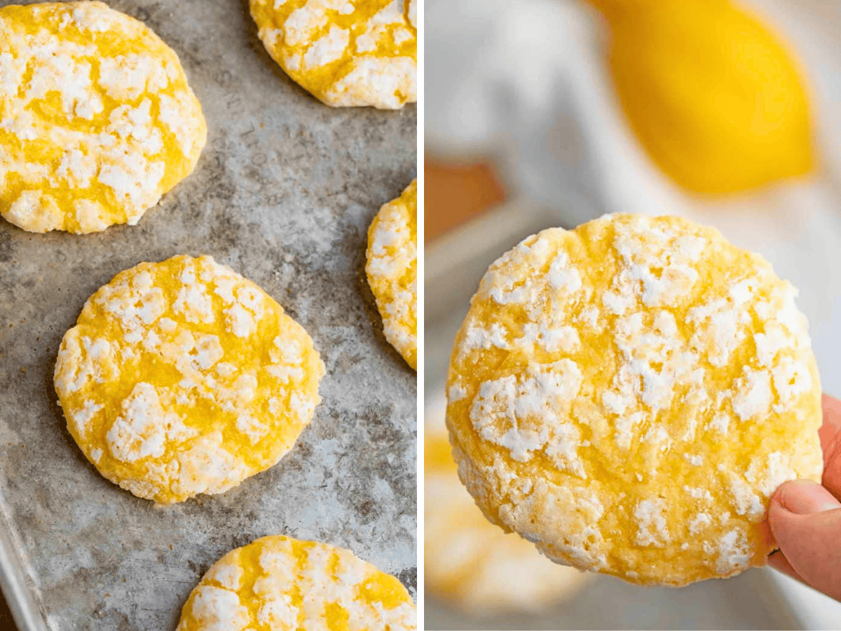 Side by side of yellow cookies