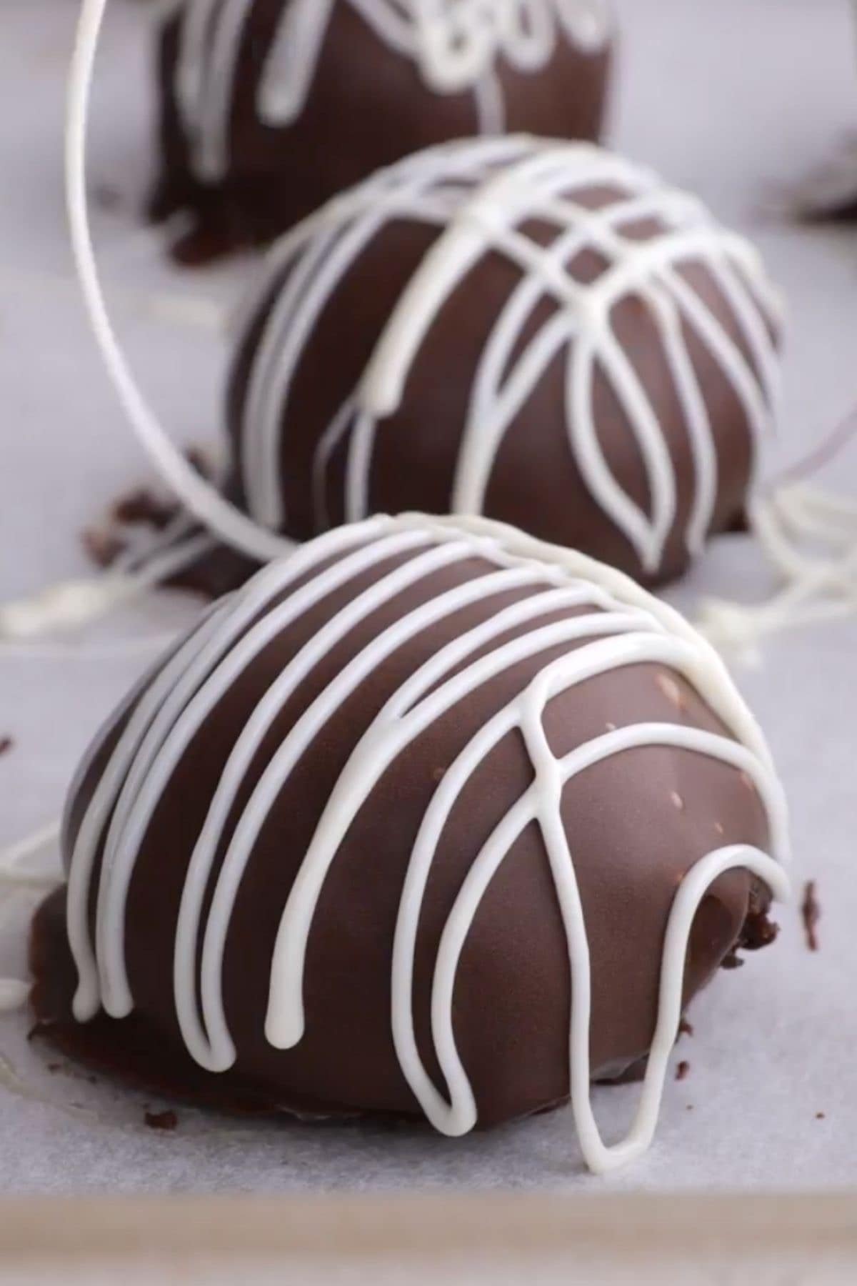 Oreo Balls (Oreo Truffles) on parchment