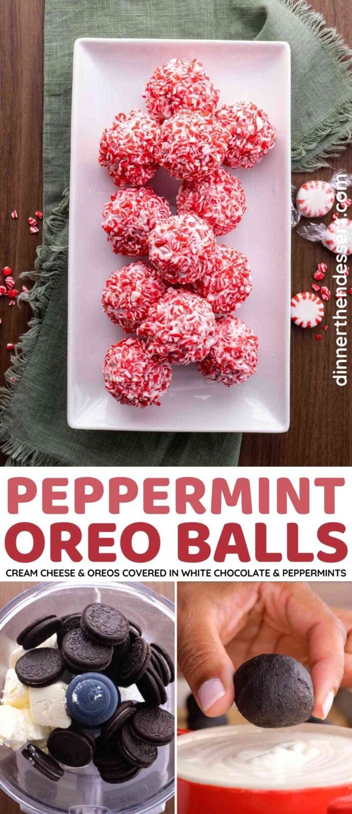 Peppermint Oreo Balls Recipe [VIDEO] - Dinner, then Dessert
