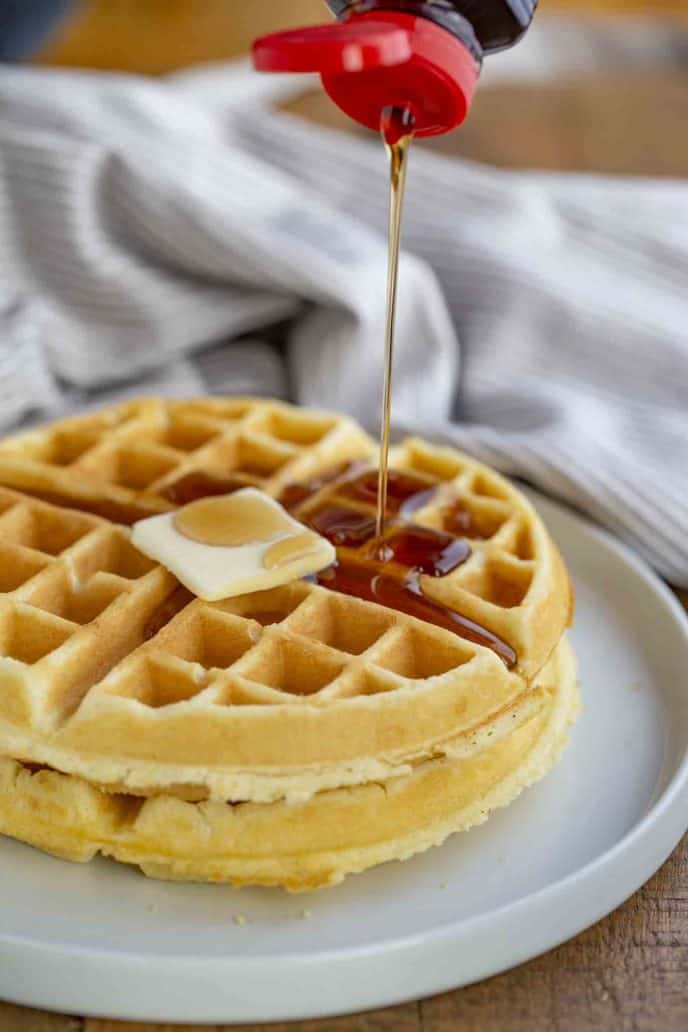 Fluffiest Crispiest Belgian Waffles Recipe Dinner Then Dessert