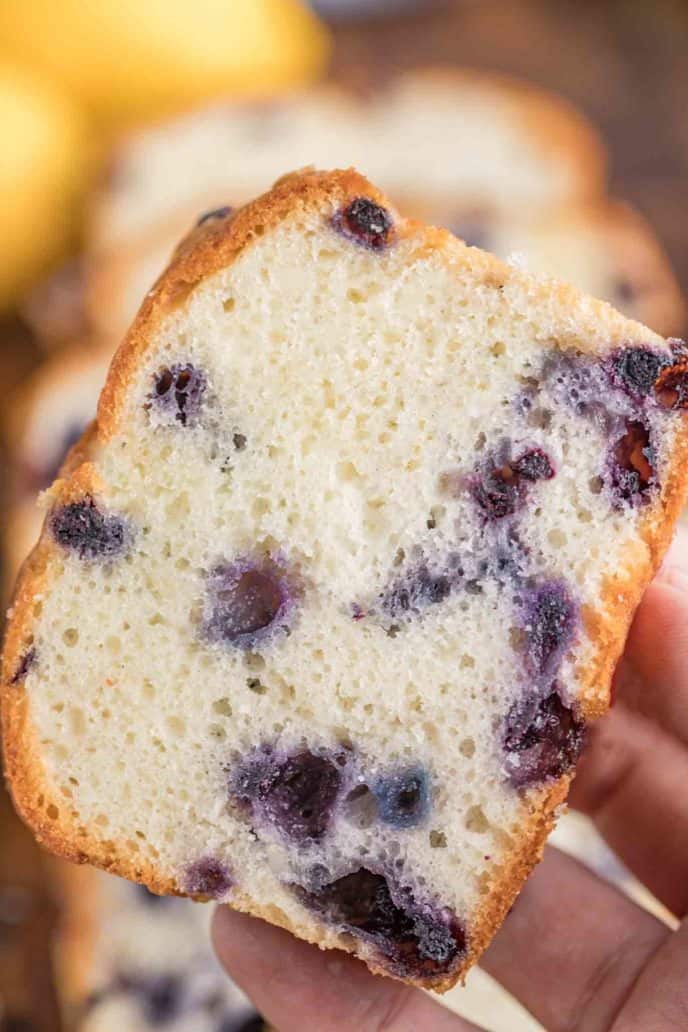 Blueberry Lemon Loaf Slice