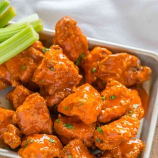 Easy Buffalo Wings on a serving platter