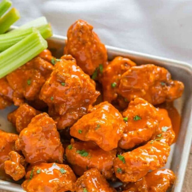 Easy Buffalo Wings on a serving platter
