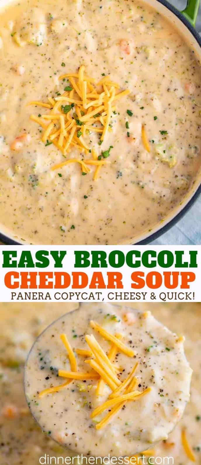 Broccoli Cheese Soup - Dinner, then Dessert