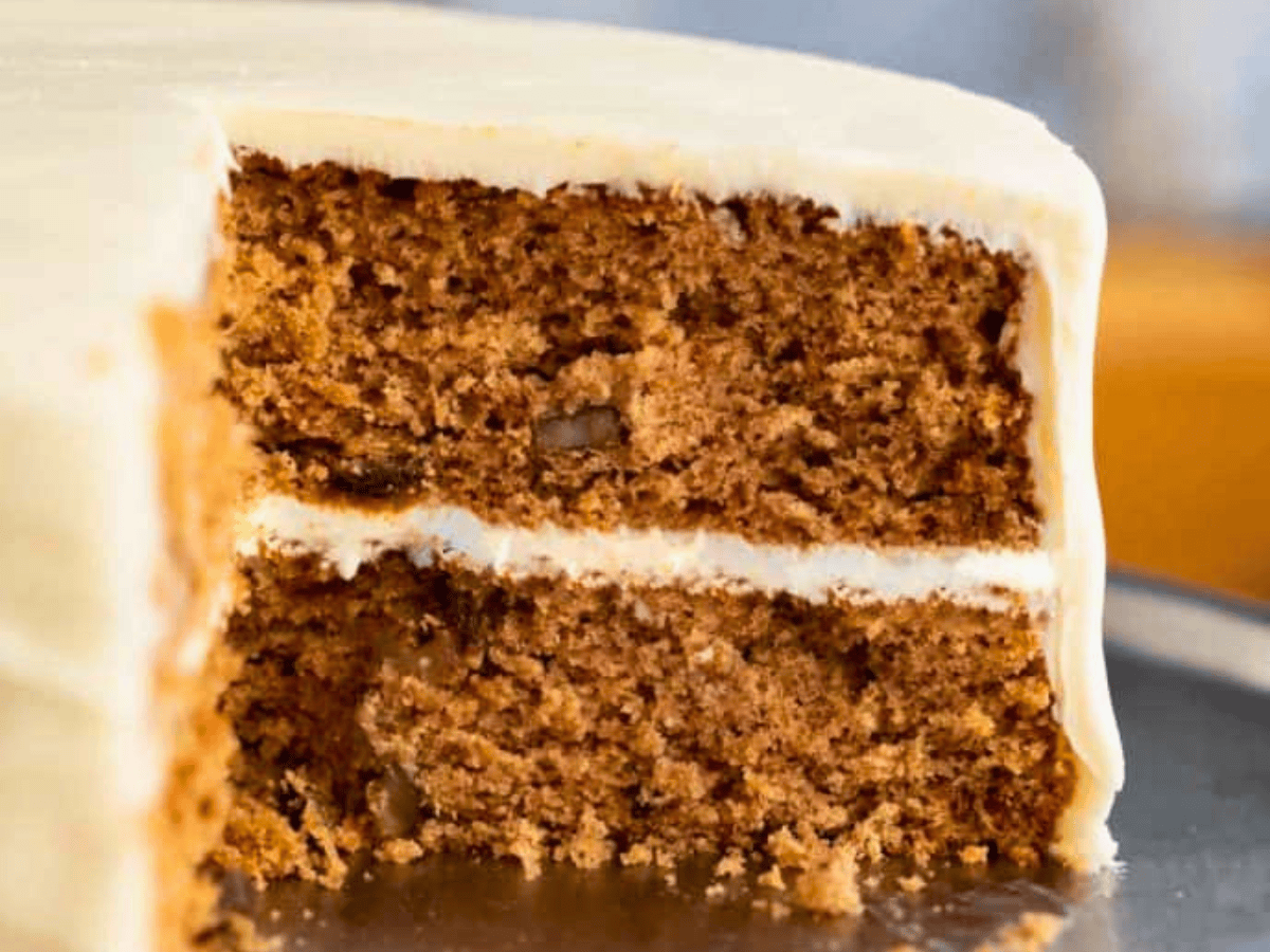Cross section of two layer cake