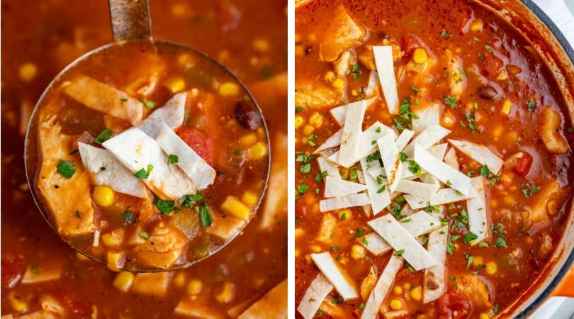 Chicken Tortilla Soup Big Batch and Freezer Friendly - Modern Crumb