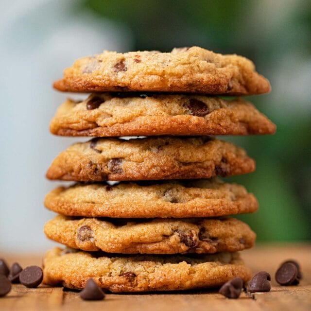 Chocolate Chip Cookies in stack