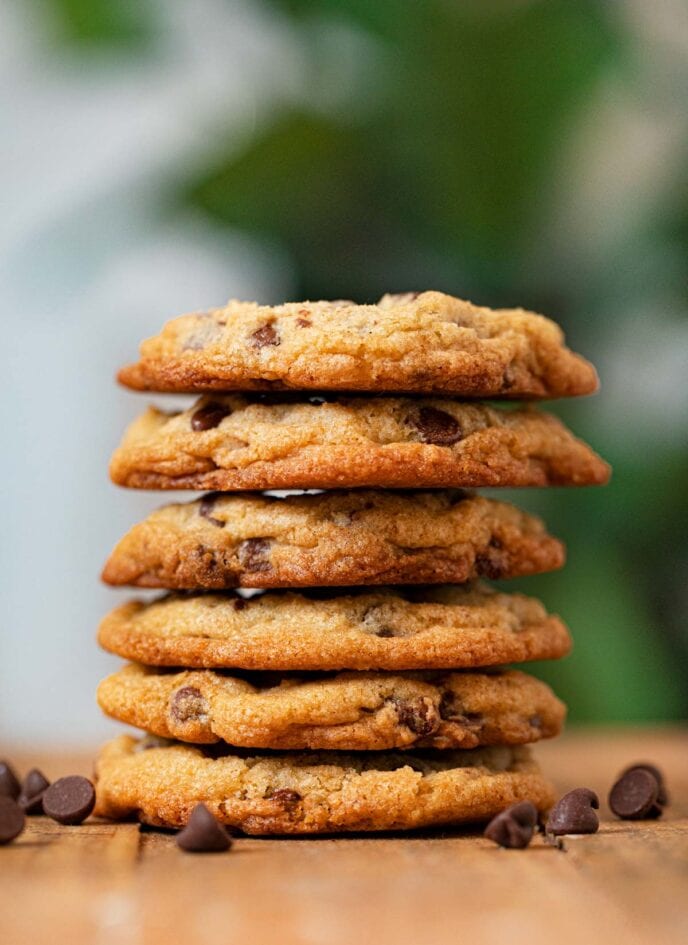 Chocolate Chip Cookies in stack