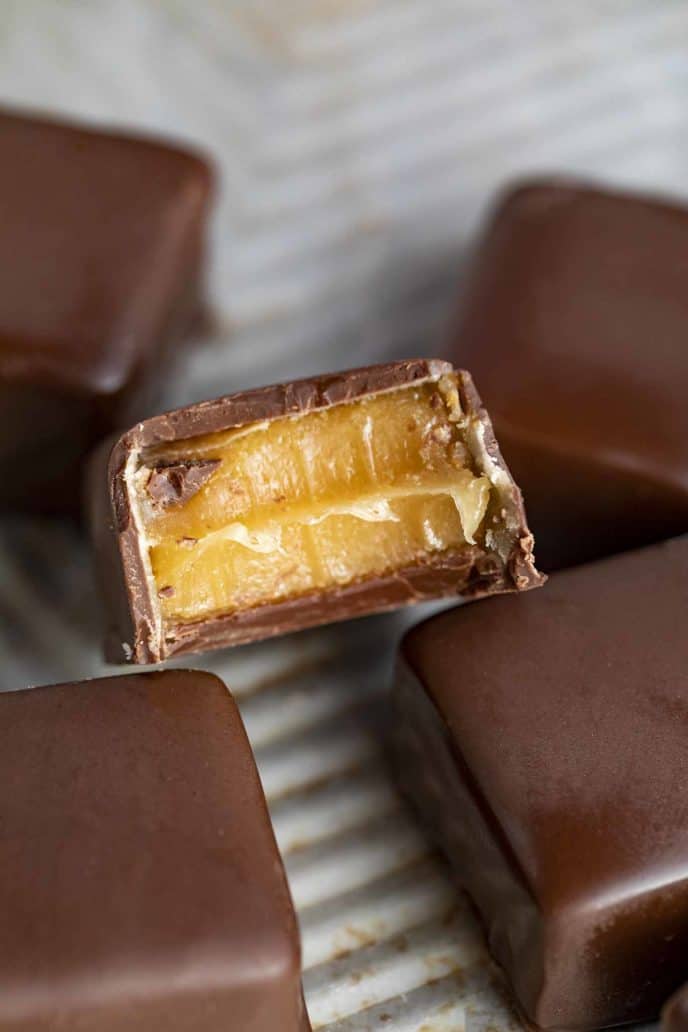 Homemade Caramels dipped in Chocolate