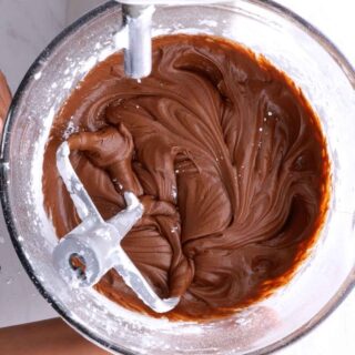 Chocolate Frosting in stand mixer