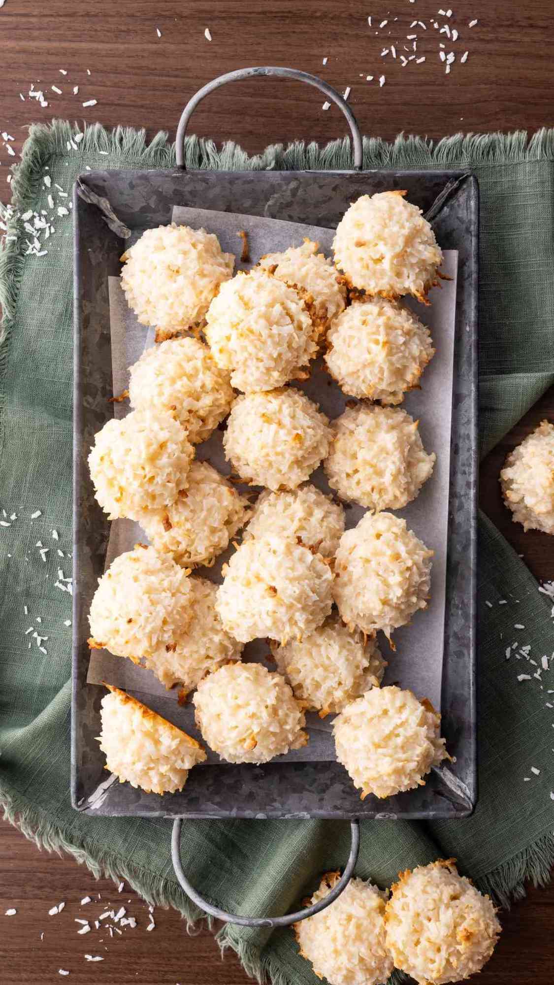Coconut Macaroons on serving tray