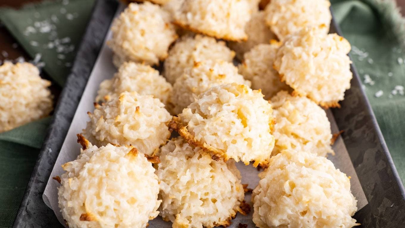 Coconut Macaroons on serving tray