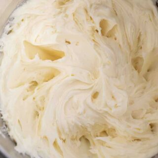 mixing bowl with frosting