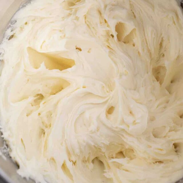 mixing bowl with frosting