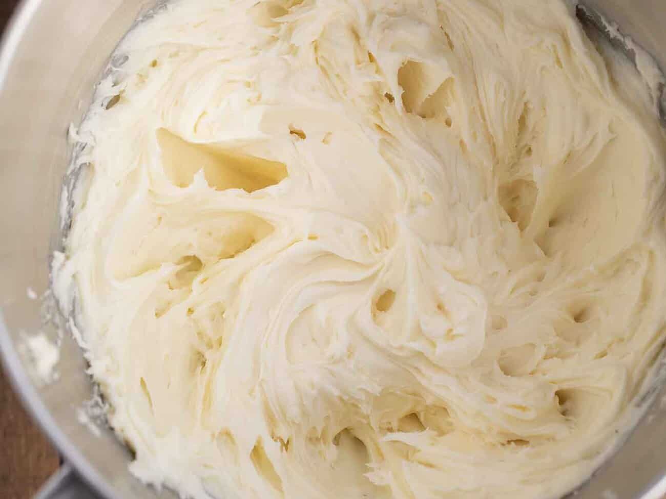 mixing bowl with frosting