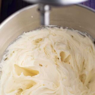 mixing bowl with frosting