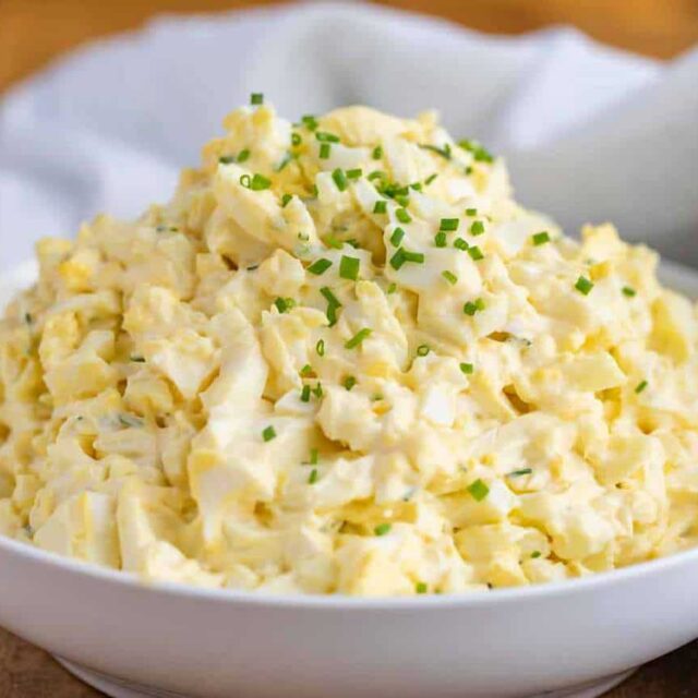 bowl of prepared hard boiled eggs, side view