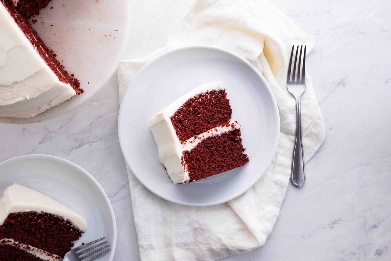 Red Velvet Cake slice on plate