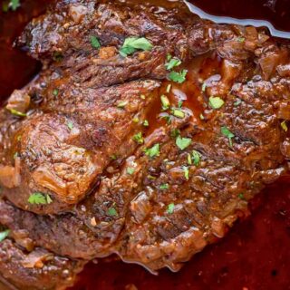 Pot roast in red wine sauce