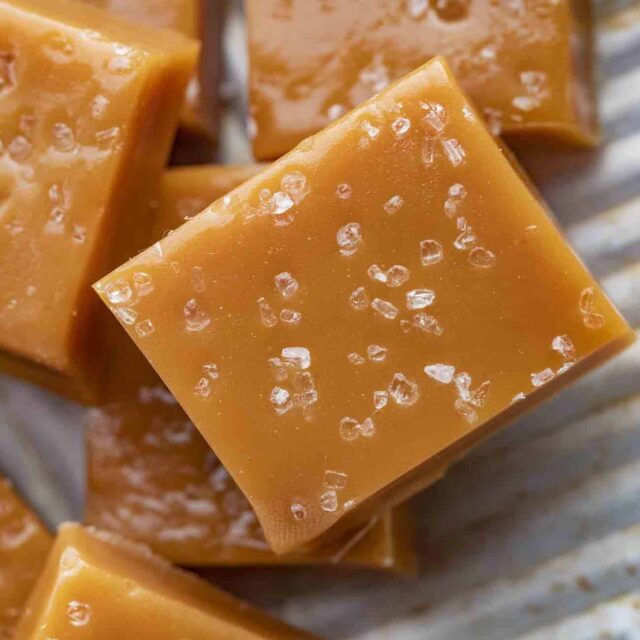 closeup of candy squares