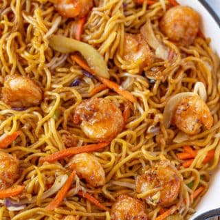 Shrimp Chow Mein - Dinner, Then Dessert