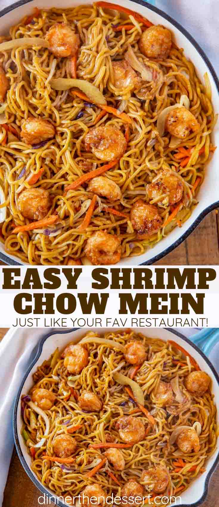 Chinese Seafood Recipes Shrimp Chow Mein Dinner then Dessert