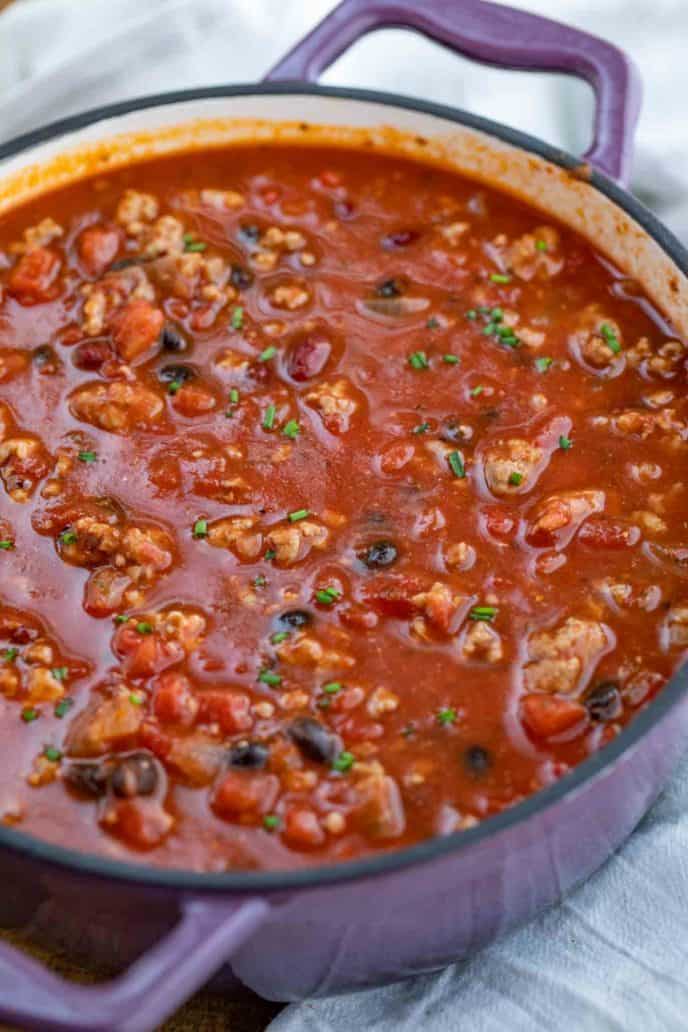 Easy Turkey Chili in Pot