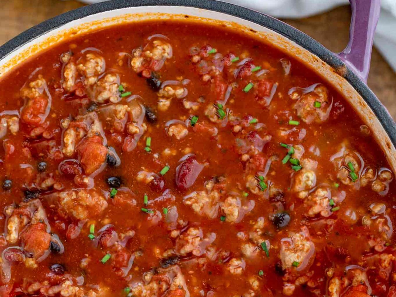 Chili in a large pot