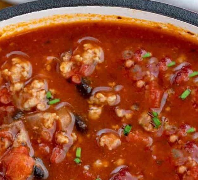 Chili in a large pot