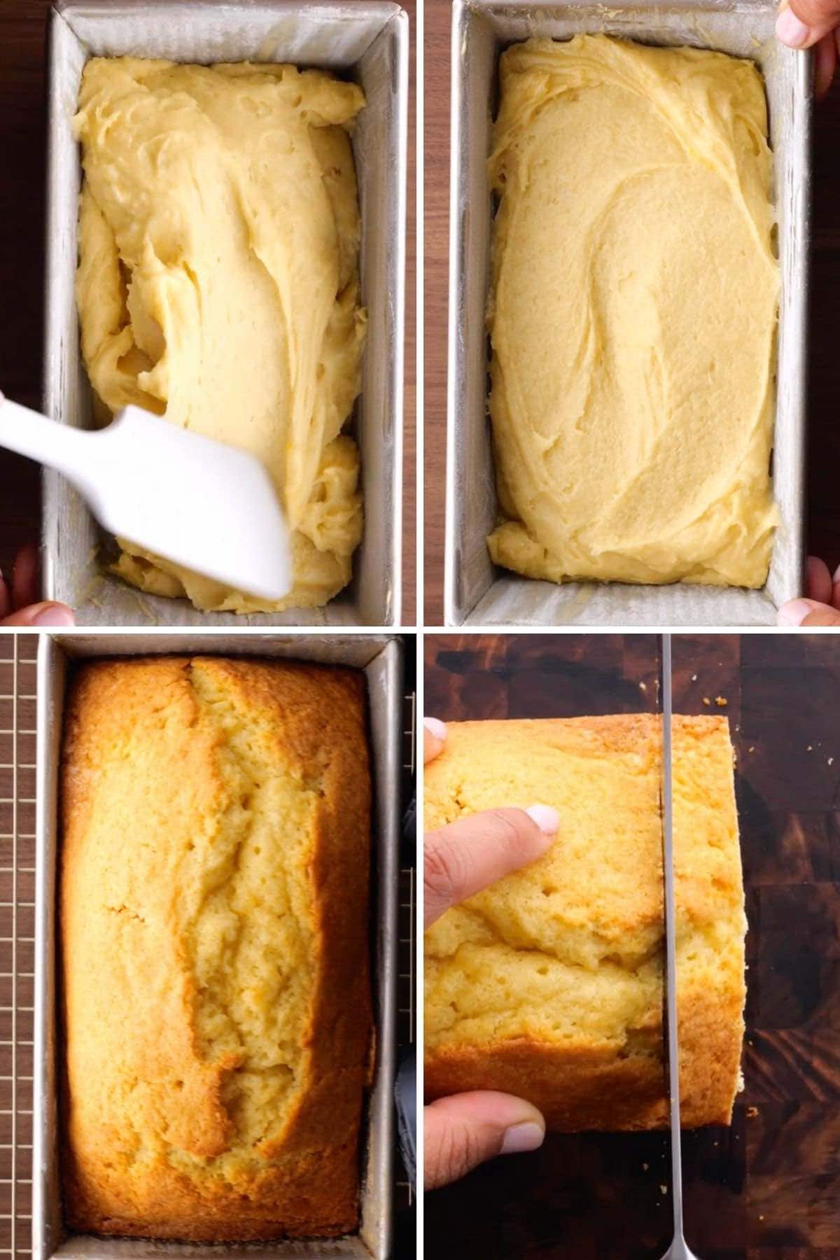 Vanilla Pound Cake Collage of baking
