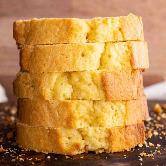 PoundCake slices in a stack