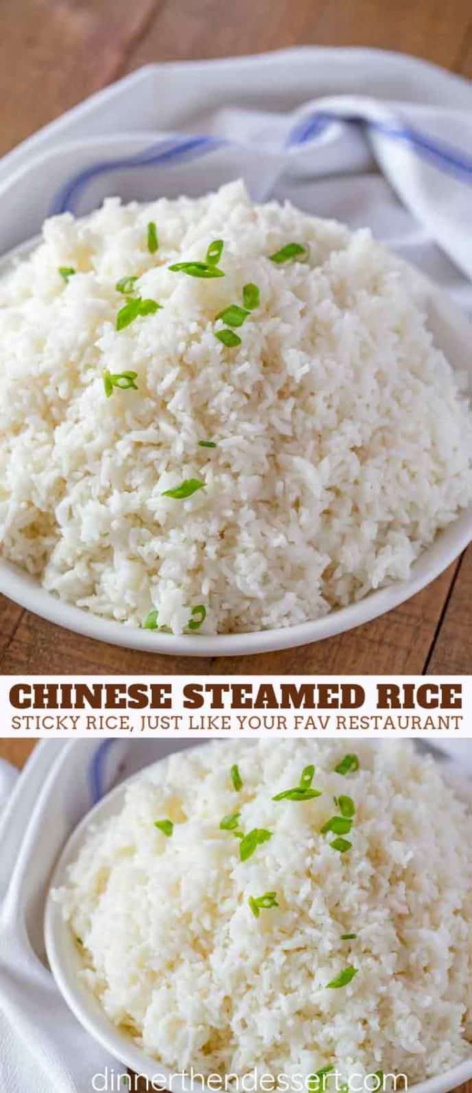Chinese Steamed Rice Dinner Then Dessert