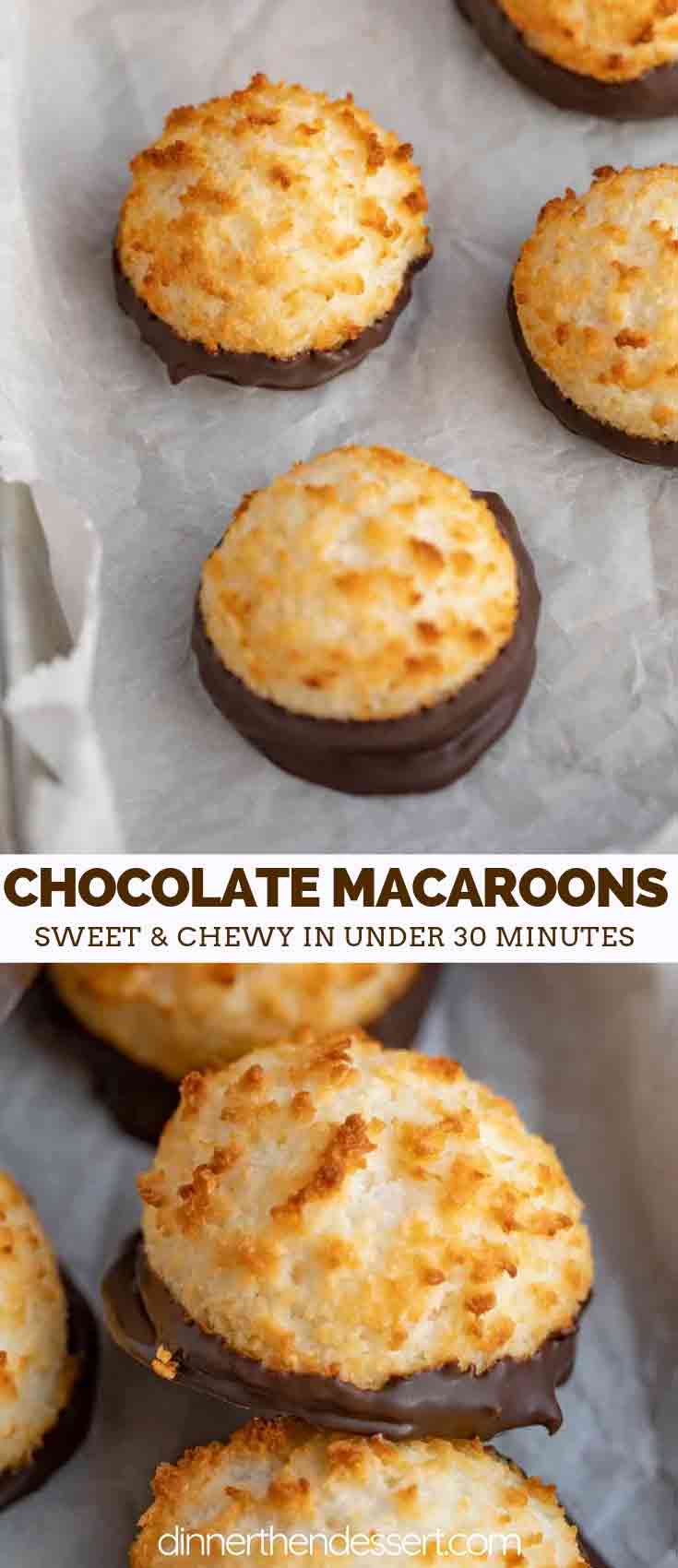 Chocolate-Dipped Coconut Macaroons - Dinner, then Dessert