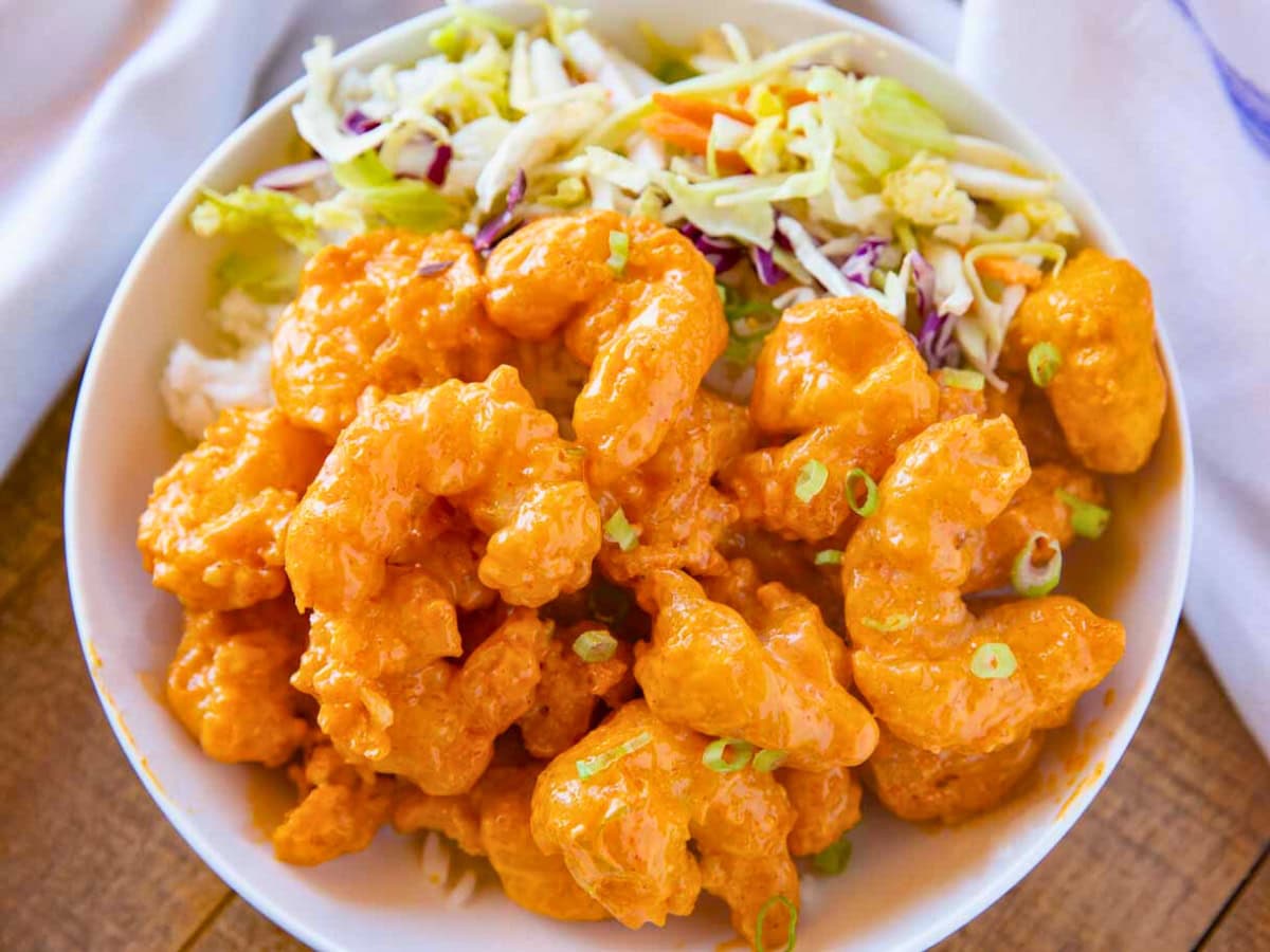 crispy fried shrimp in a bowl