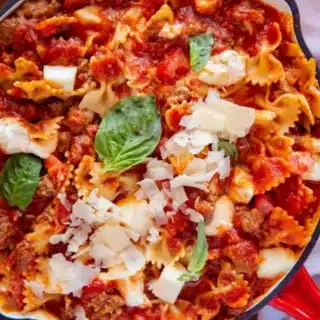lasagna in skillet