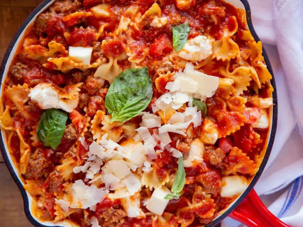 lasagna in skillet