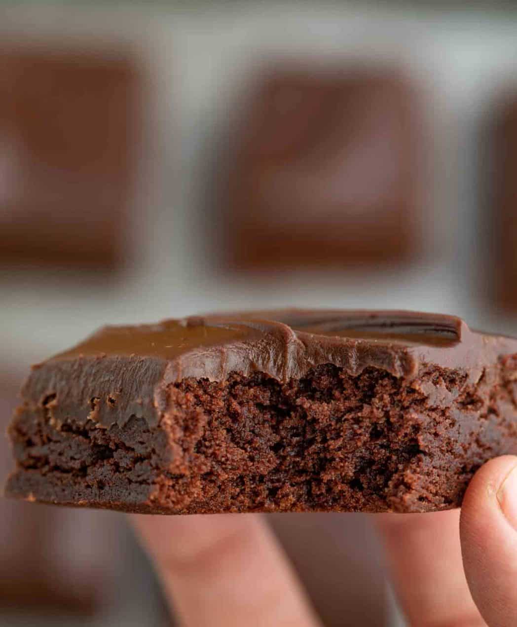 Fudge Iced Brownies Dinner, then Dessert