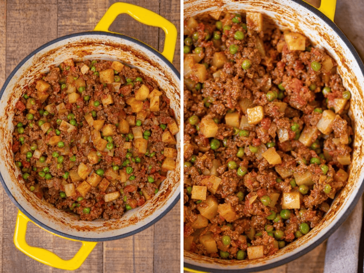 collage of indian food and close up of dish