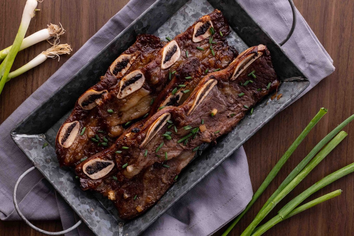 Korean Kalbi BBQ Short Ribs on platter