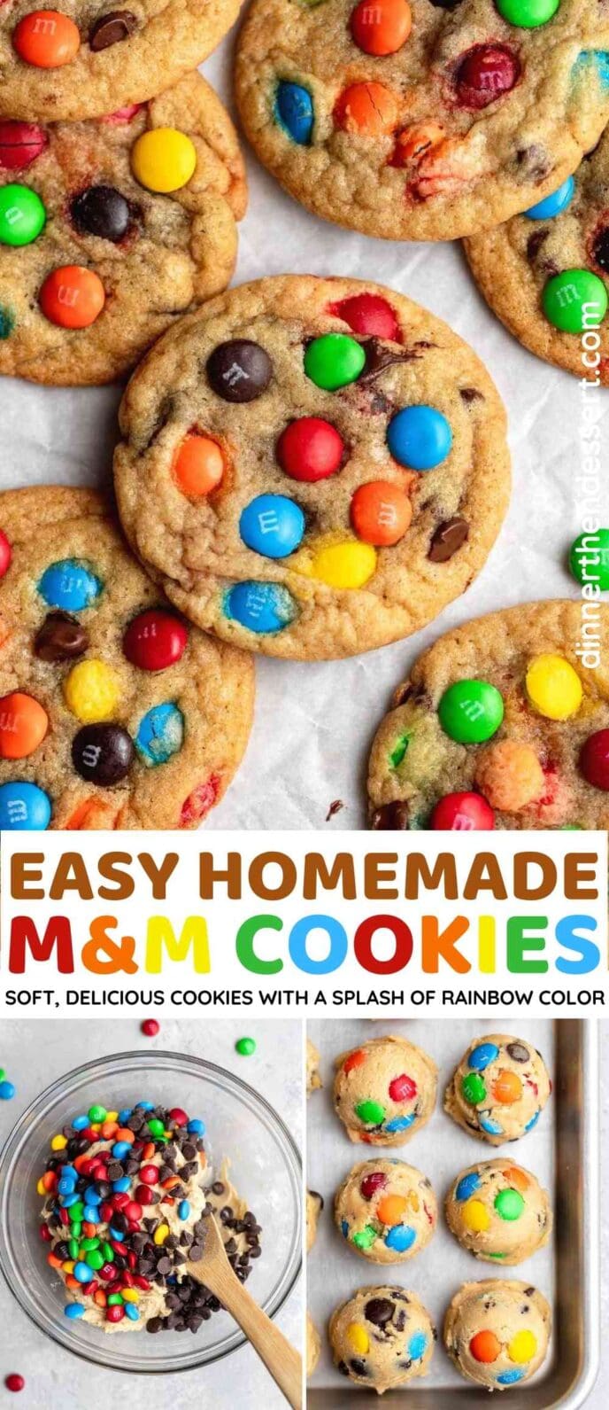 M&M Cookies collage