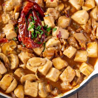 Tofu and pork in pan 1x1