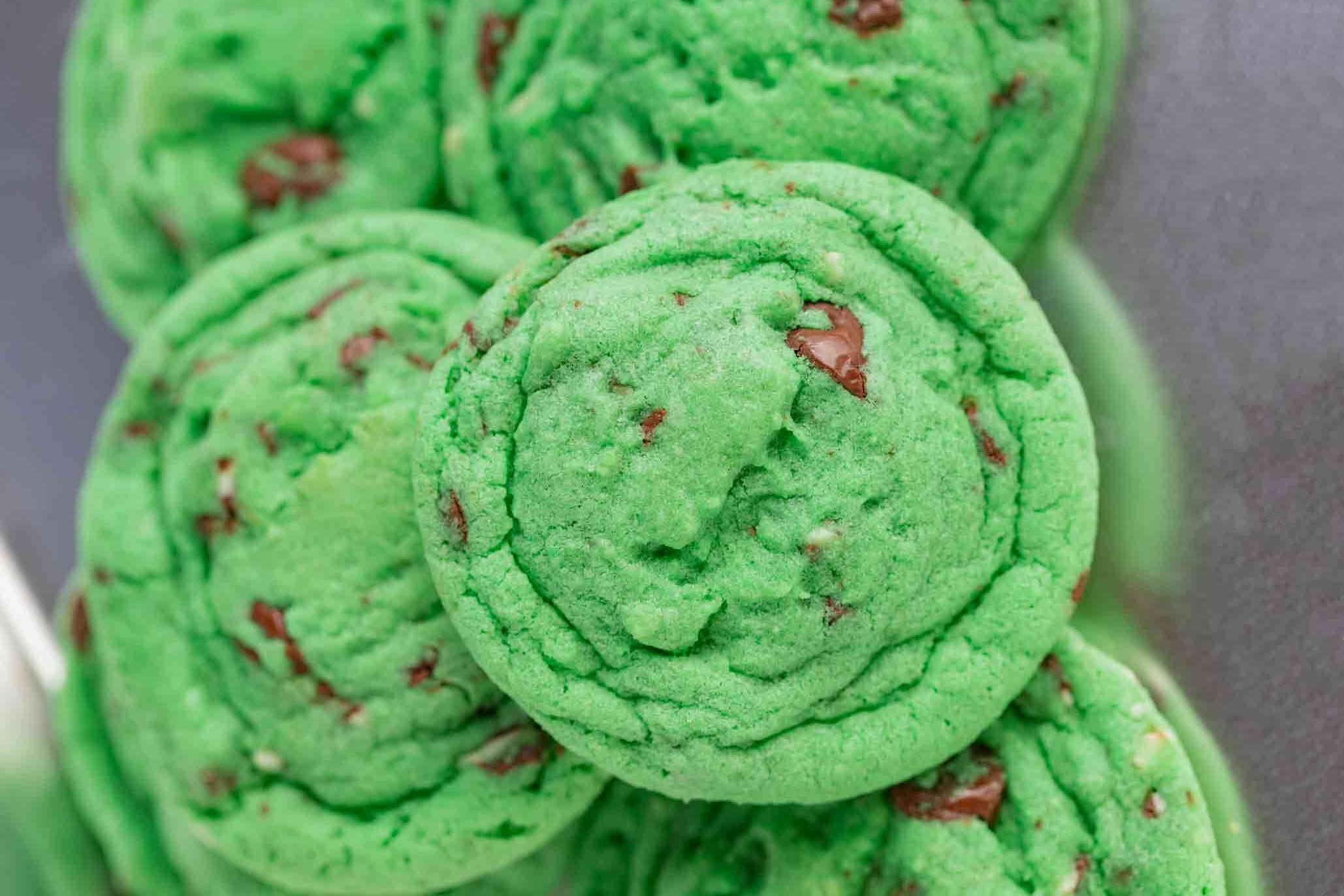 Mint Chocolate Chip Cookies - Dinner, then Dessert