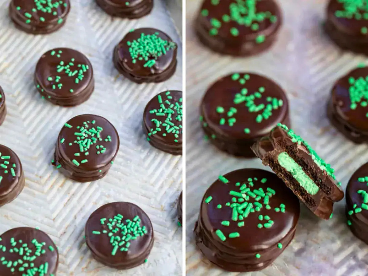 Collage of chocolate covered oreos