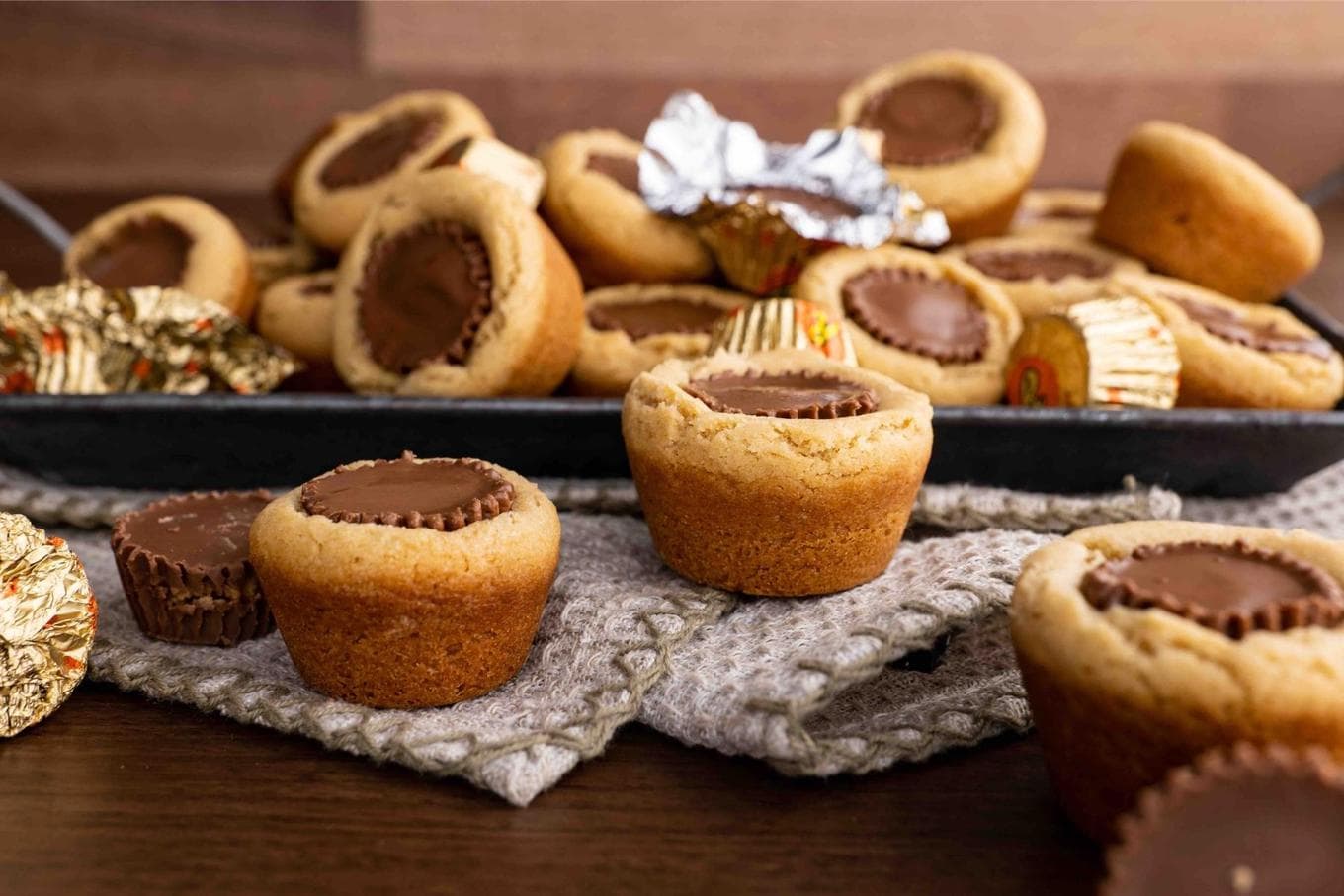 Peanut Butter Cup Cookies on serving plate